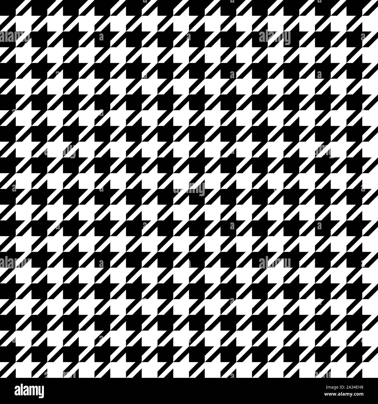 Houndstooth Classic schwarz-weißen Muster nahtlose Fliese 3D-Darstellung Stockfoto
