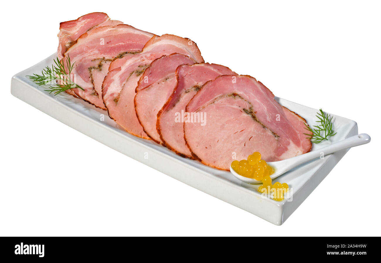 Scheiben Schinken Stockfoto