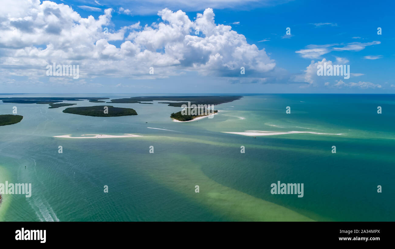 Marco Island Golf von Mexiko Strand Luftaufnahme von Southwest Florida Zehn Tausend Inseln in der Nähe von Naples und Bonita Springs SWFL Stockfoto