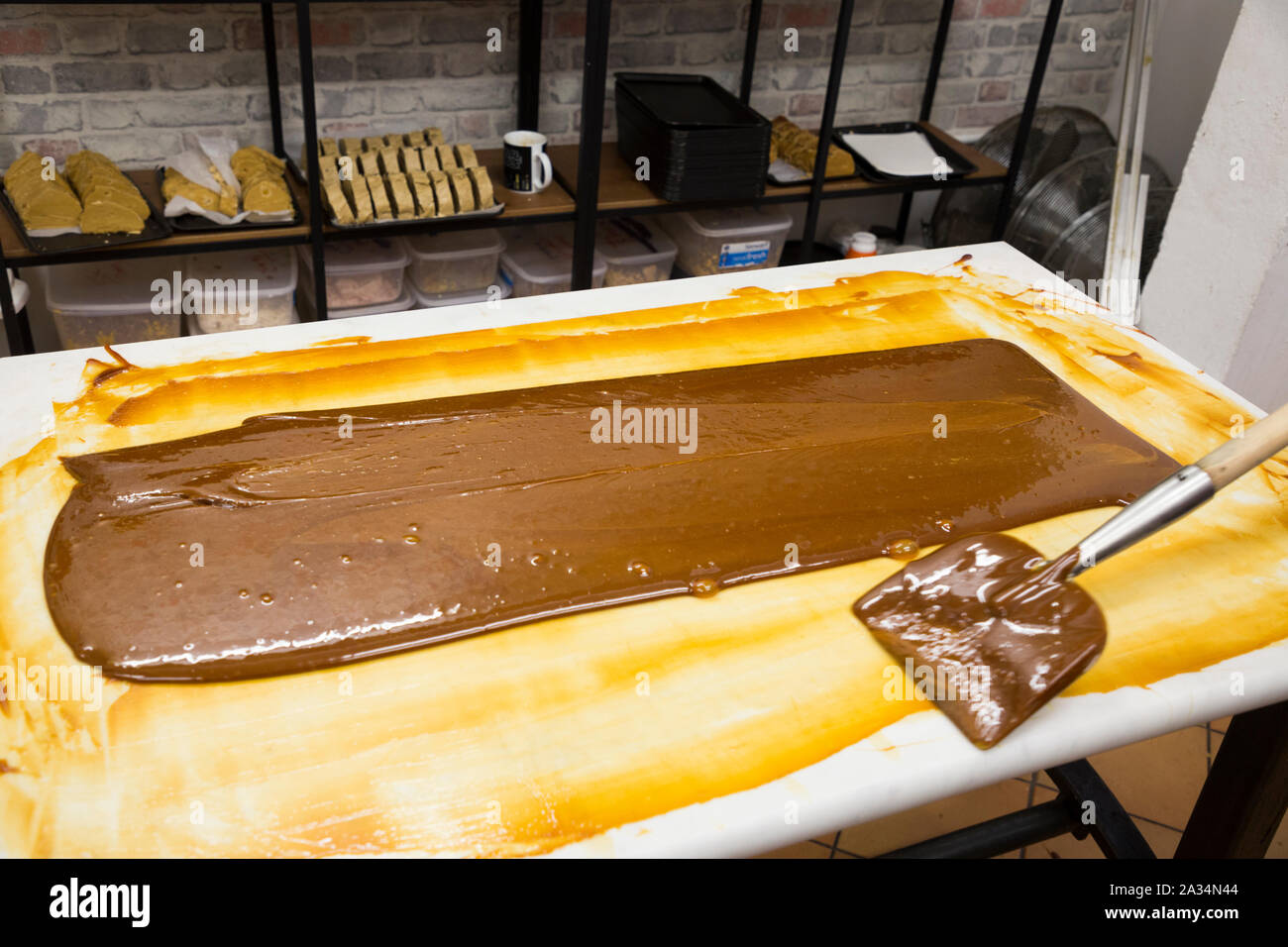 Die fudge/shop/handgemachte Fudge am Fudge Patch laden in Greenwich Market. Großbritannien (105) Stockfoto