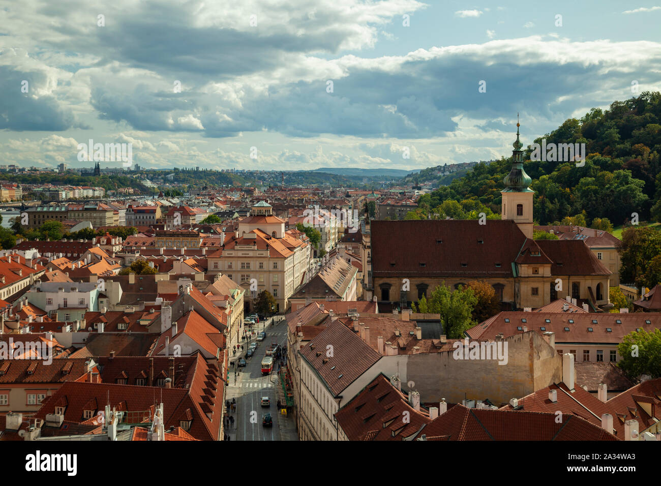 Herbst in Mala Strana, Prag, Tschechien. Stockfoto