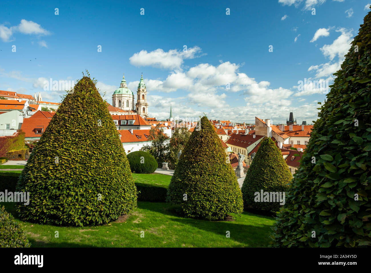 Herbst in Vrtba Garten, Mala Strana, Prag. Stockfoto