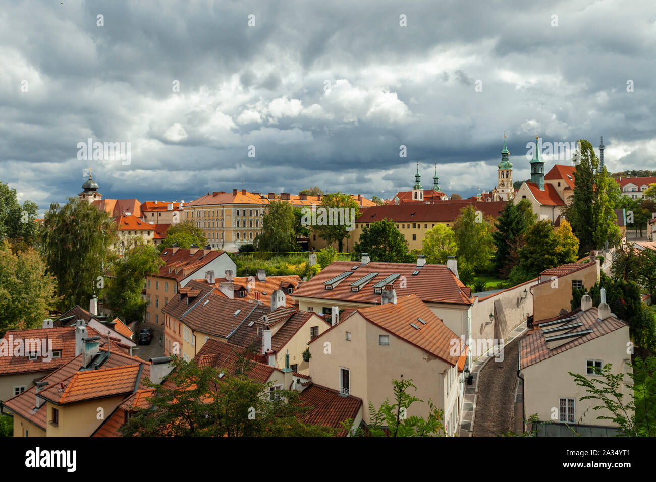Herbstnachmittag am Hradschin, Prag, Tschechische Republik. Stockfoto