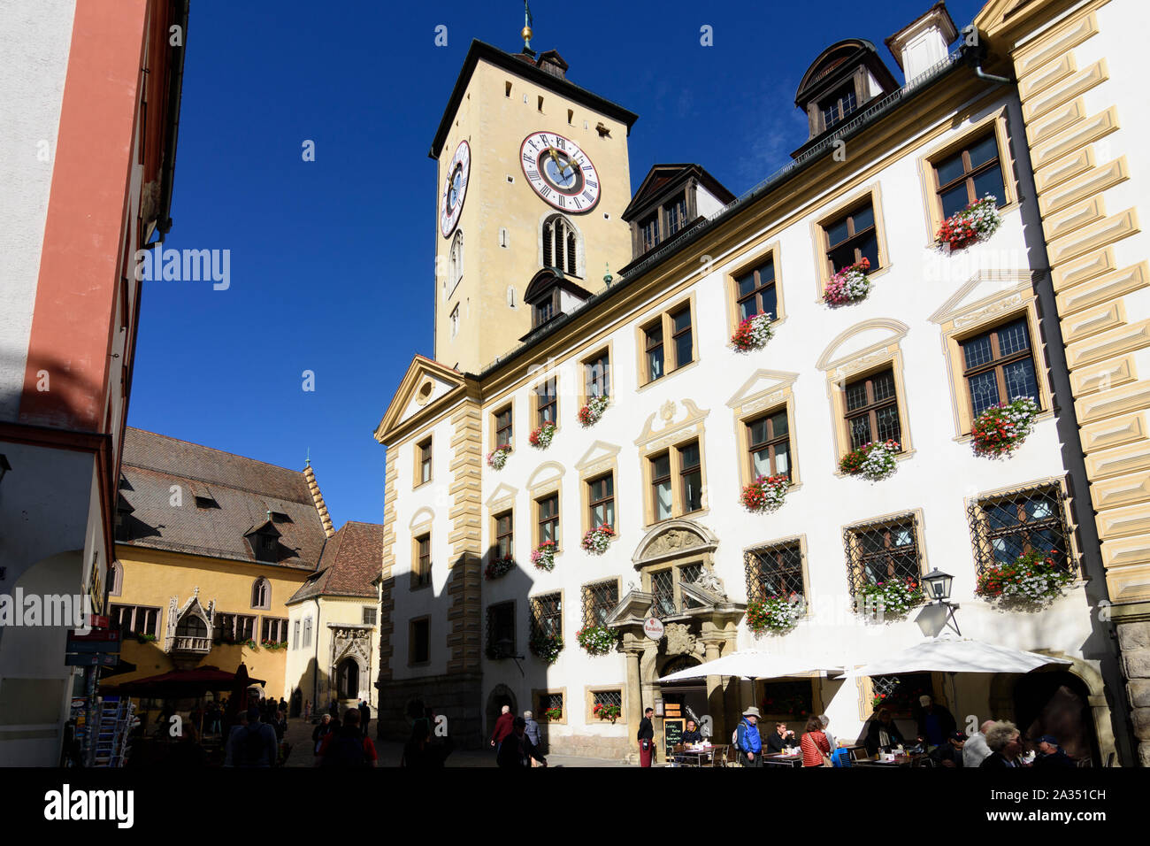 Regensburg: altes Rathaus, von immerwährender Reichstag (Reichstag, immerwährenden Reichstag zu Regensburg) in der Oberpfalz, Oberpfalz, Bayern, Bava Stockfoto