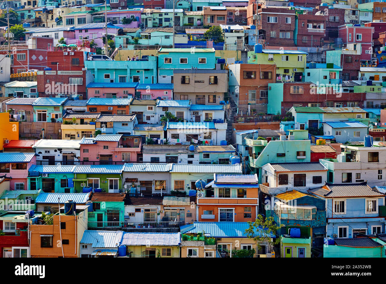 Gamcheon Culture Village ist ein beliebtes Touristenziel in Busan, Südkorea. Stockfoto