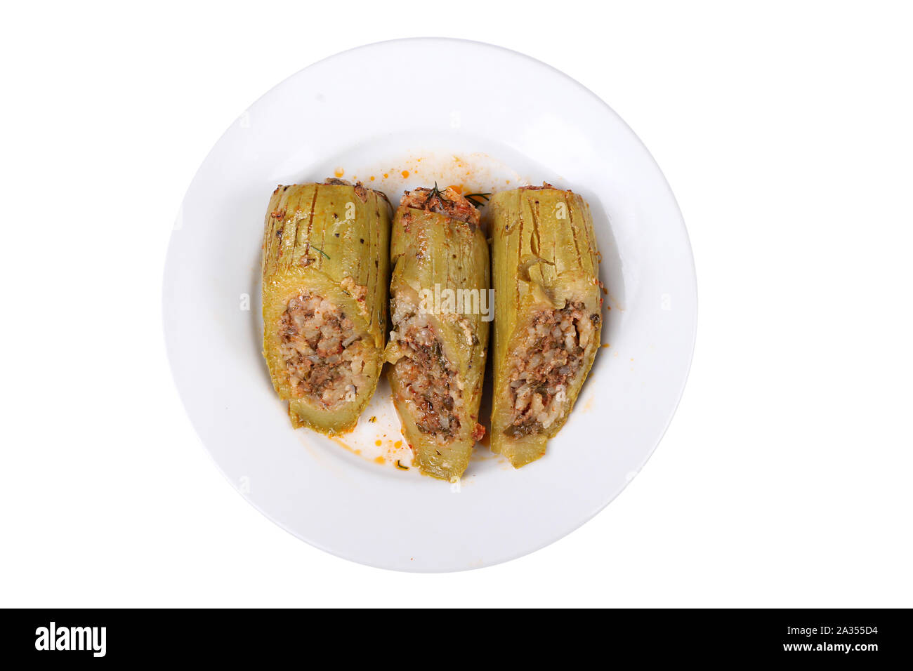 Fotos aus der Türkei berühmt und köstliche hausgemachte Gerichte zum Hotel & Restaurant Bestellungen und Menü und Internet und TV kabak dolmasi gefüllte Zucchini Stockfoto