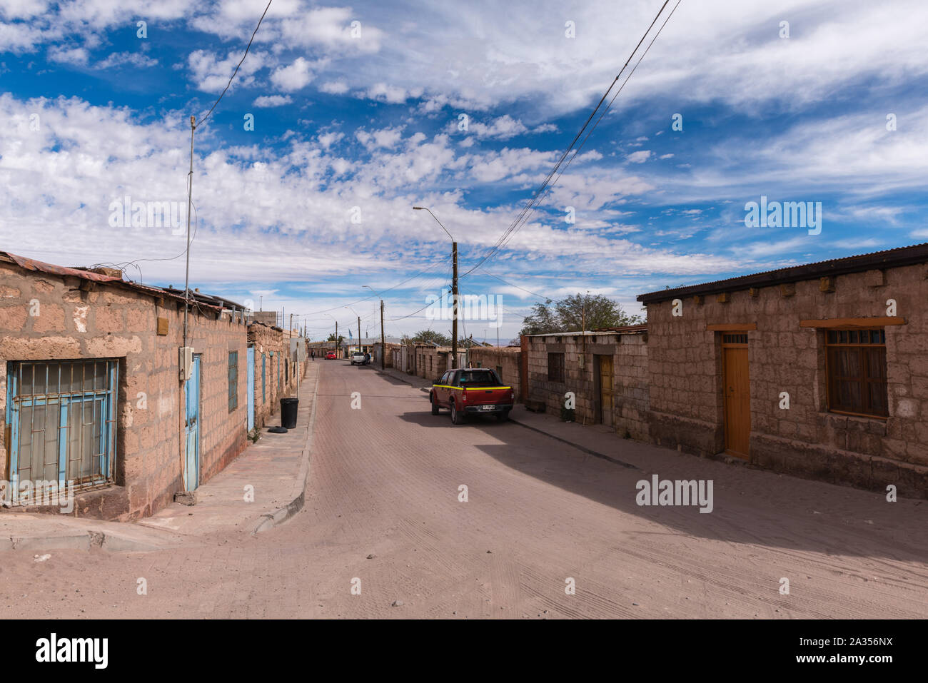 Stadt Toconao, einer kleinen Stadt in der Wüste, Región de Antofagasta, San Pedro de Atacama, Atacama, Chile, Lateinamerika Stockfoto