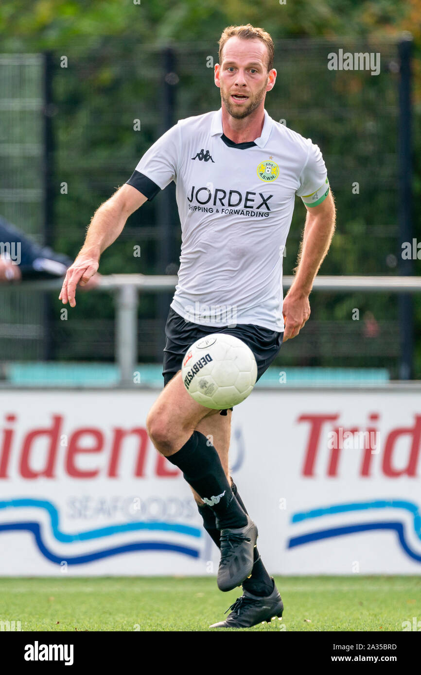 HENDRIK Ido Ambacht, Niederlande. 05 Okt, 2019. Fußball, Niederländische tweede divisie, Saison 2019-2020, ASWH player Jesper van den Bosch, während des Spiels ASWH-Jong Volendam, Kredit: Pro Schüsse/Alamy leben Nachrichten Stockfoto