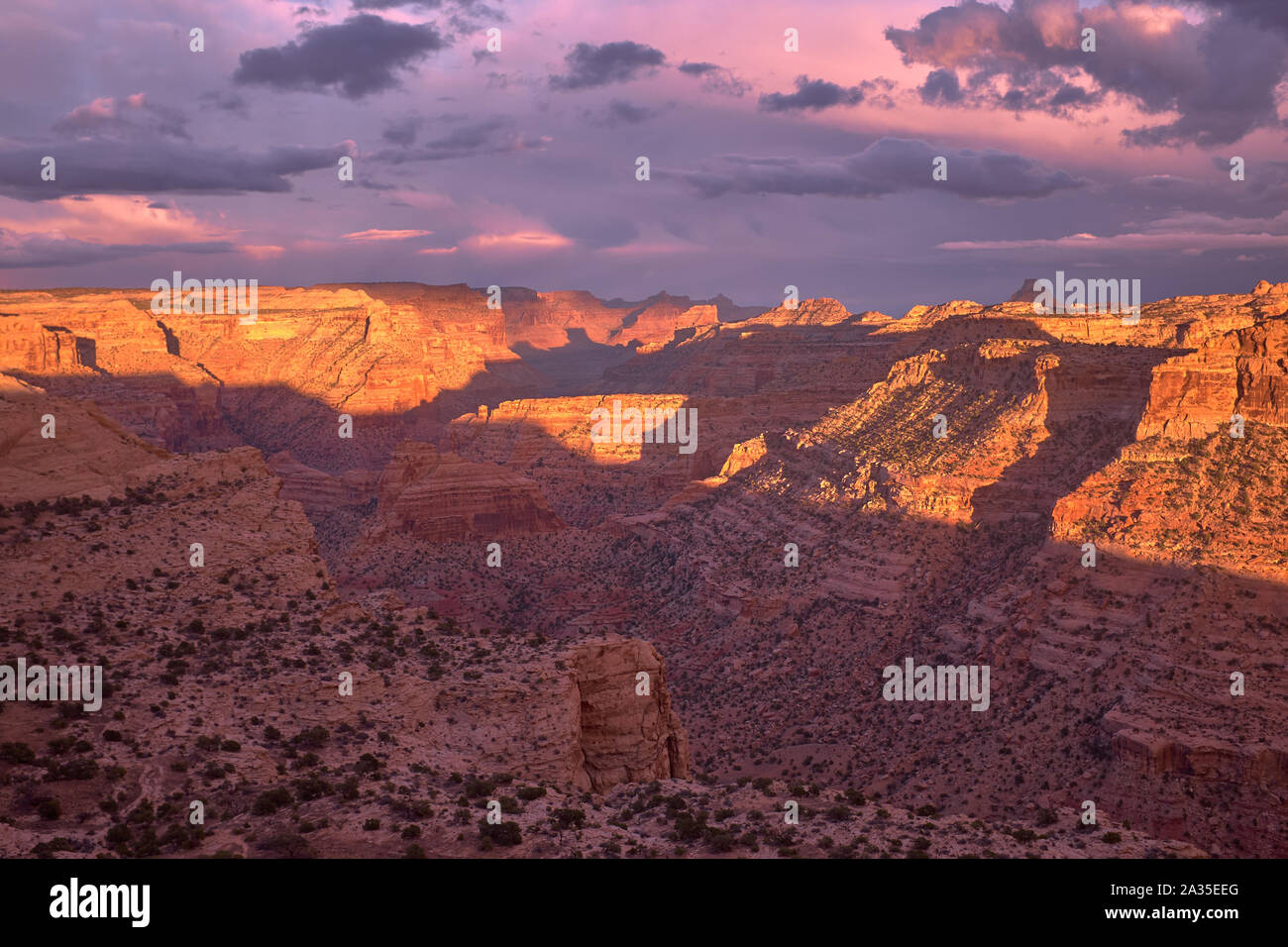 Sonnenuntergang an der Keil, der Utah "kleine Grand Canyon' Stockfoto