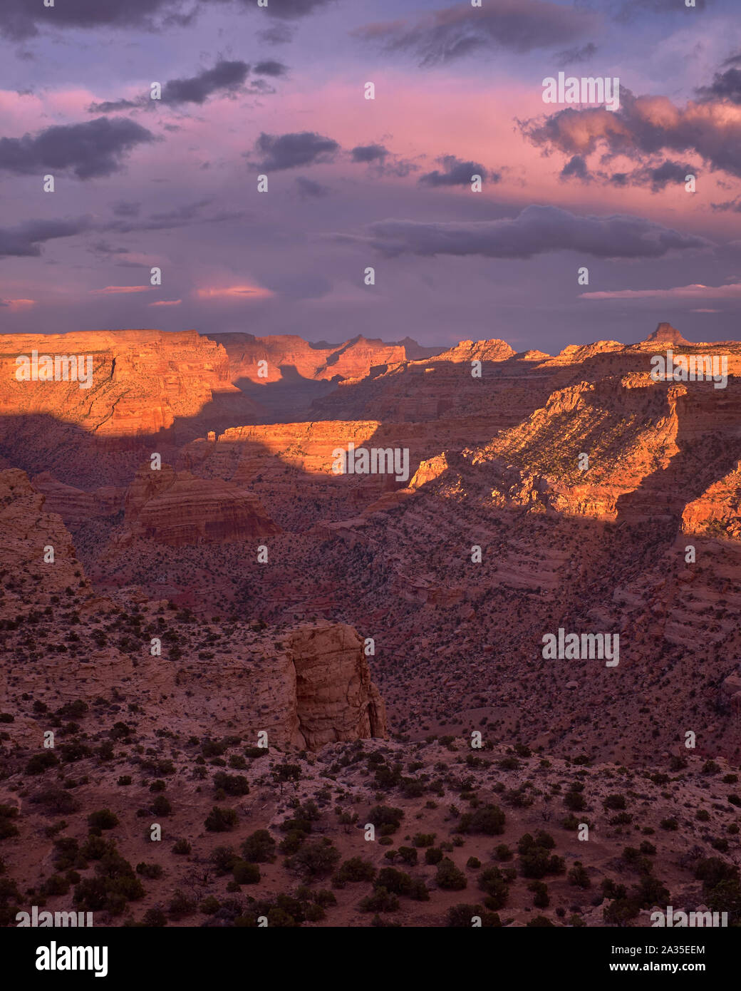 Sonnenuntergang an der Keil, der Utah "kleine Grand Canyon' Stockfoto