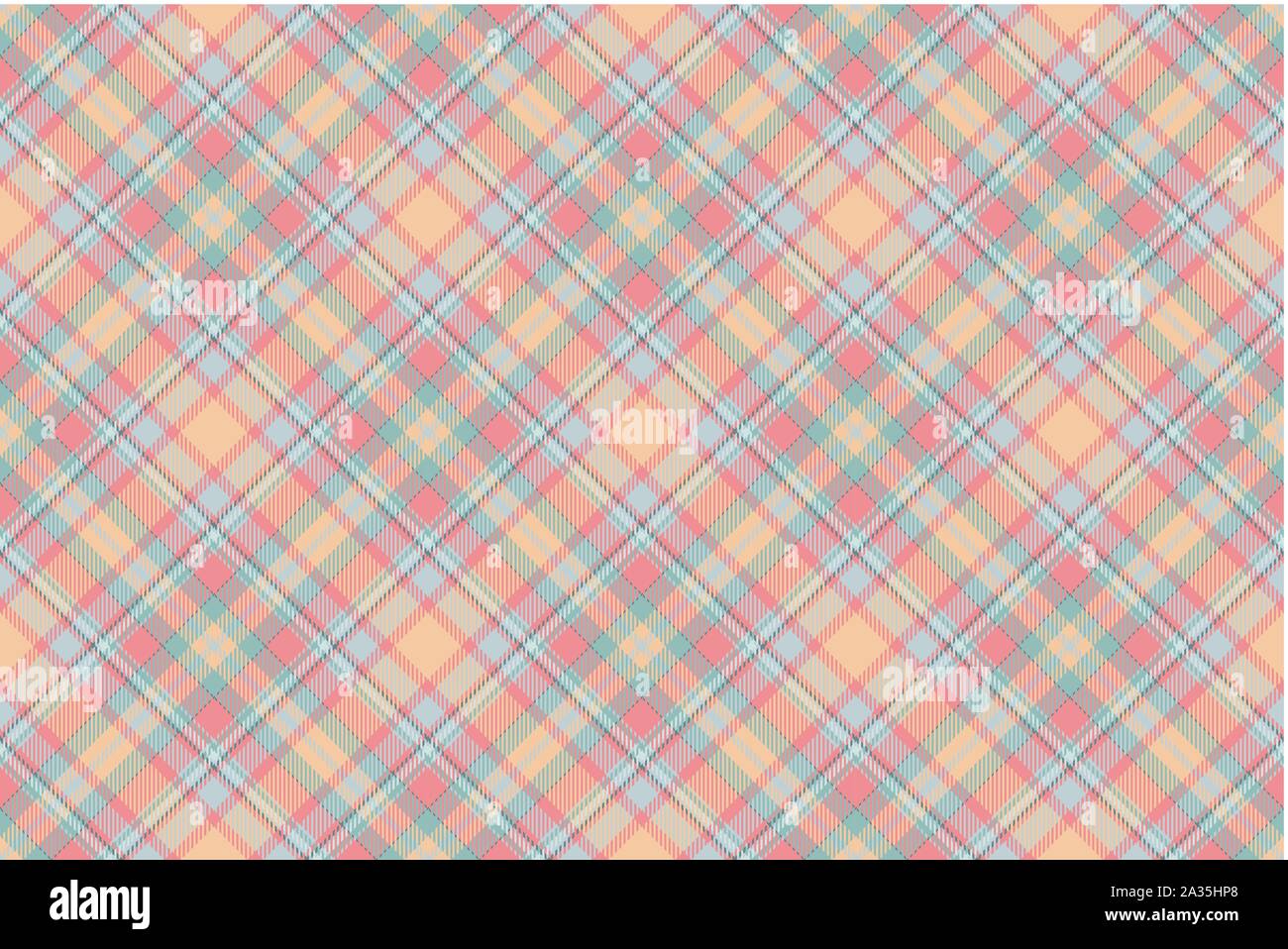 Tartan Schottland nahtlose karierte Muster Vektor. Retro Hintergrund Stoff. Vintage Farben prüfen Square geometrische Textur für Textildruck, Geschenkpapier Stock Vektor
