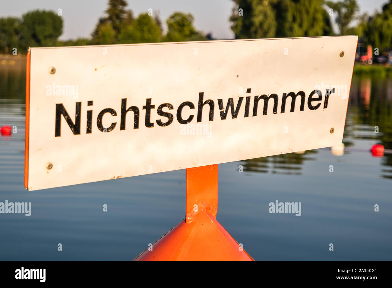 Zeichen für Nichtschwimmer Stockfoto