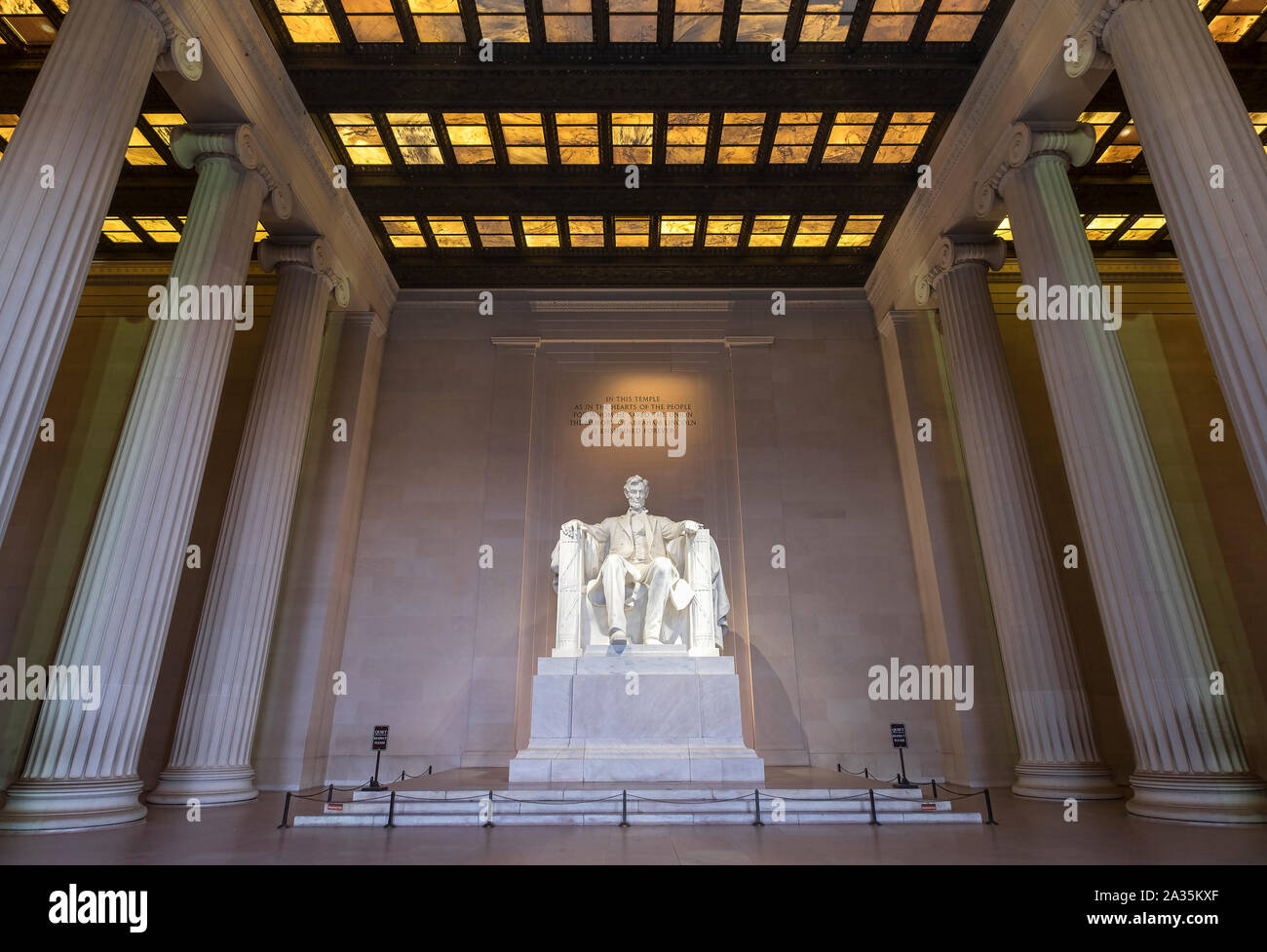 Innenraum des Lincoln Memorial, die National Mall, Washington DC, USA Stockfoto