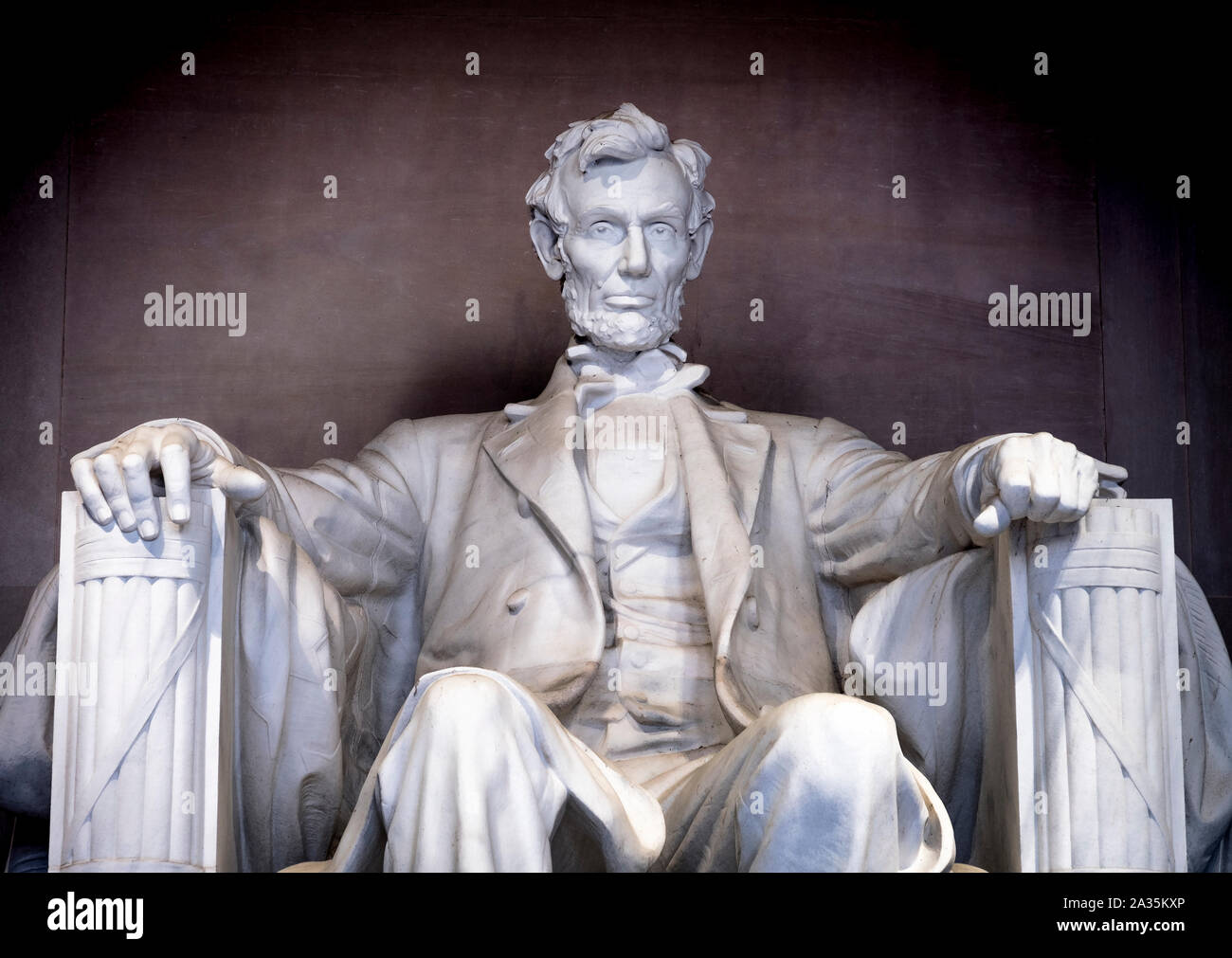 Statue von Abraham Lincoln, Lincoln Memorial, die National Mall, Washington DC, USA Stockfoto