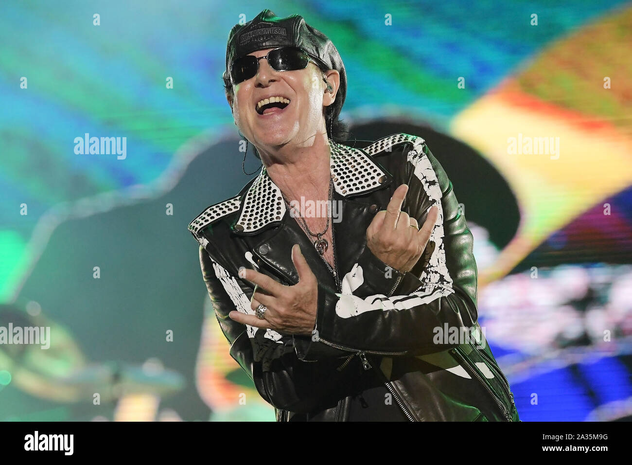 Rio de Janeiro, Brasilien, am 4. Oktober 2019. Sänger Klaus Meine von der Rockband Scorpions während der Show bei Rock in Rio in Rio de Janeiro. Stockfoto
