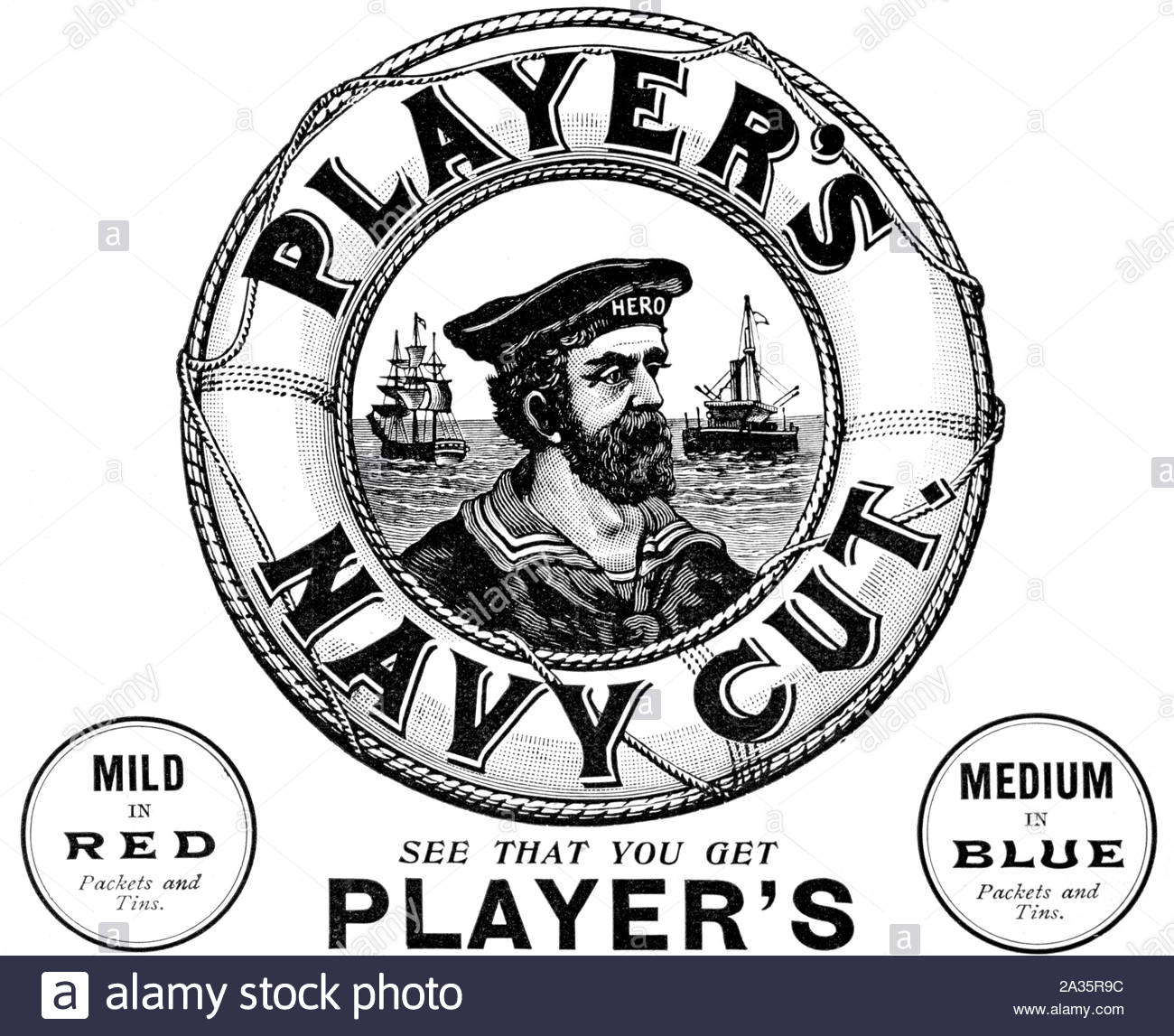 Der viktorianischen Ära, Player's Navy Cut Tabak, Vintage Werbung von 1899 Stockfoto