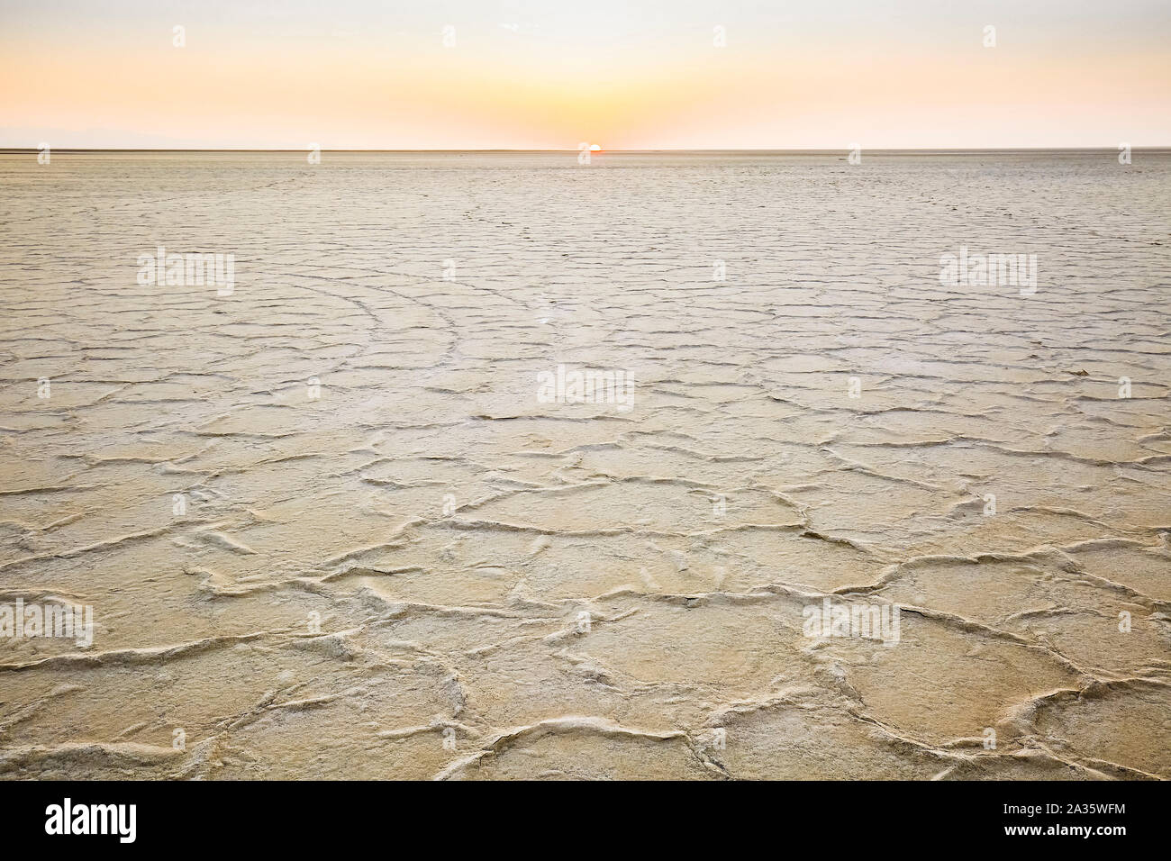 Namak See Qom (Salt Lake Qom). Iran, Asien. Stockfoto