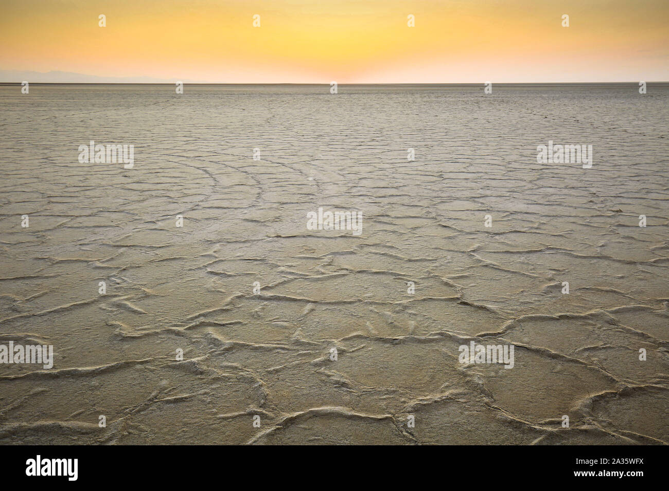 Namak See Qom (Salt Lake Qom). Iran, Asien. Stockfoto
