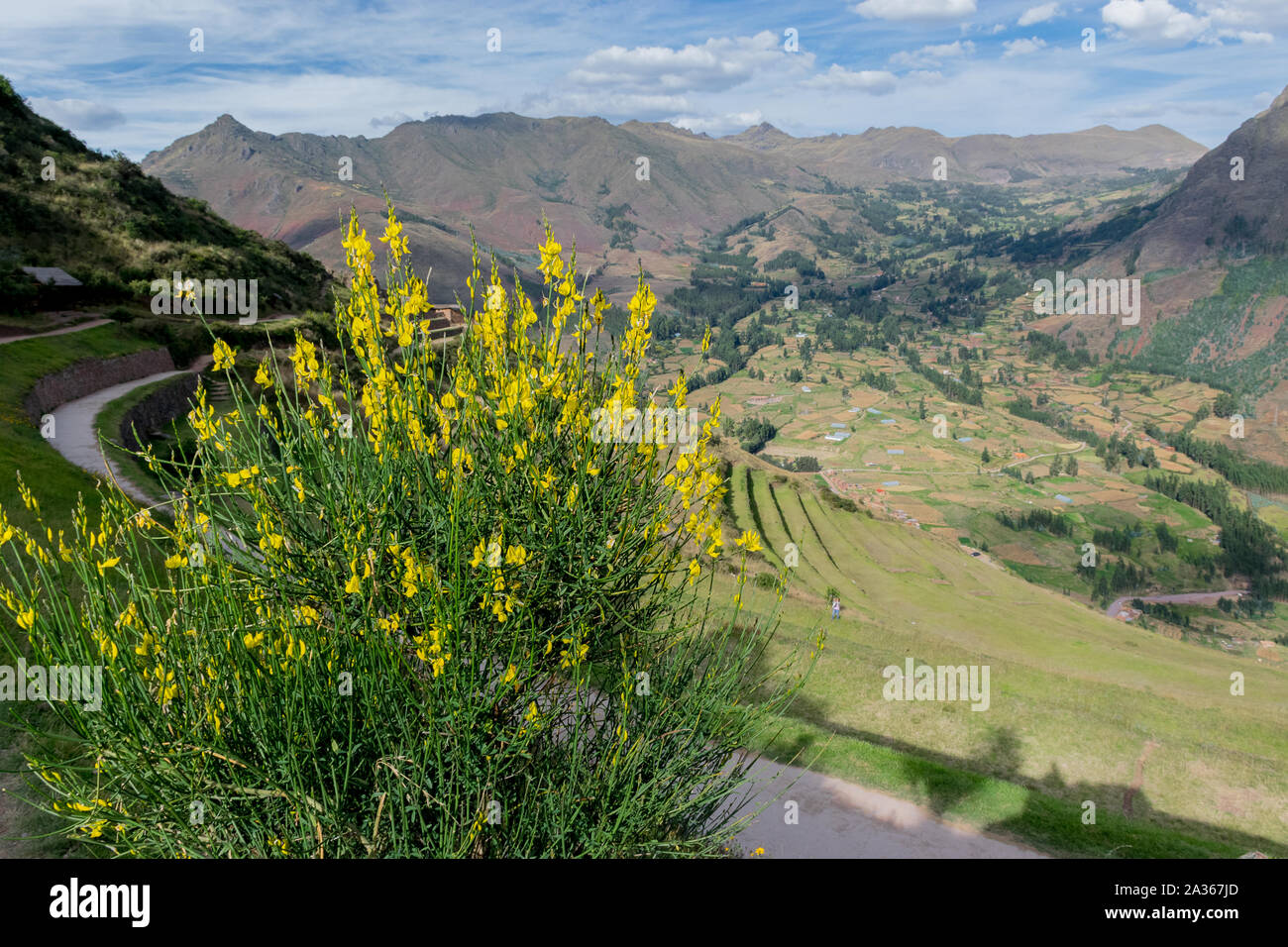 Heilige Tal, Peru - 21.05.2019: Eingang der alten Inka Tal außerhalb von Pisac, Peru. Stockfoto