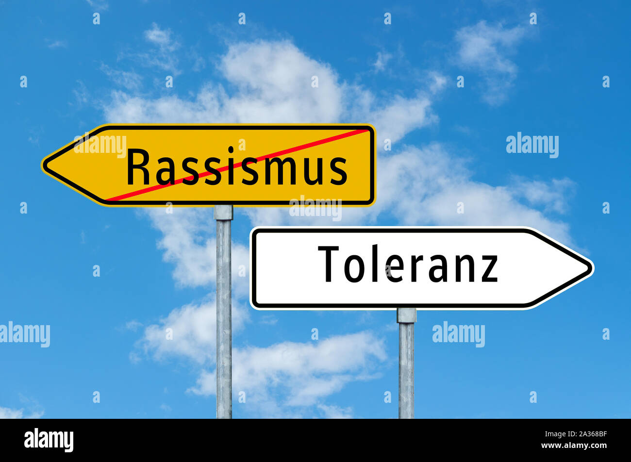 Melden Rassismus - Toleranz Stockfoto