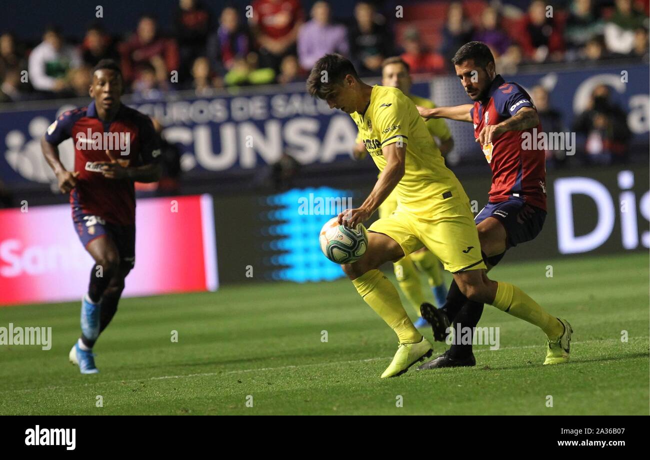 Liga Santander. Jornada 8 Estadio El Sadar. C.A. Osasuna-Villarreal CF Credit: CORDON PRESSE/Alamy leben Nachrichten Stockfoto