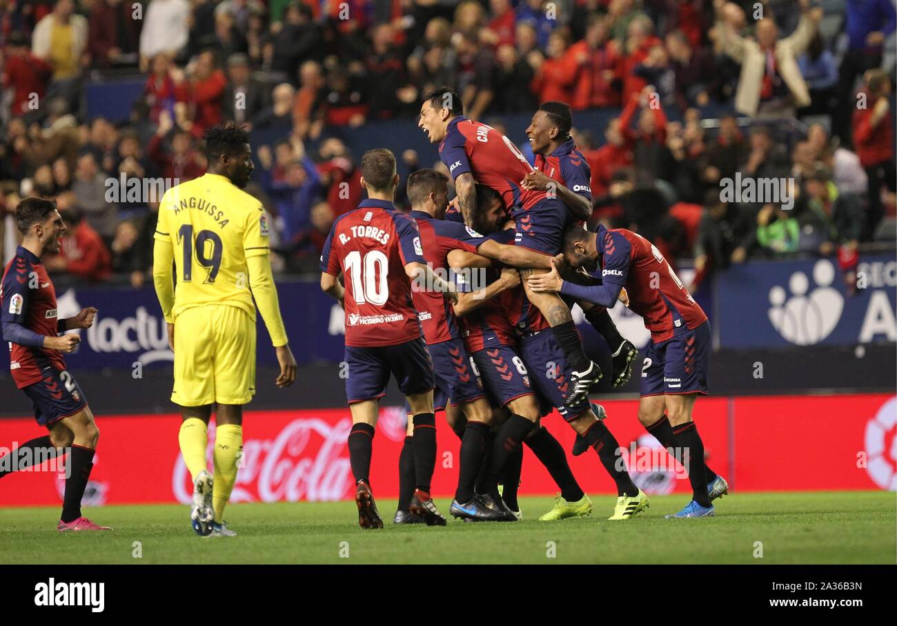 Liga Santander. Jornada 8 Estadio El Sadar. C.A. Osasuna-Villarreal CF Credit: CORDON PRESSE/Alamy leben Nachrichten Stockfoto