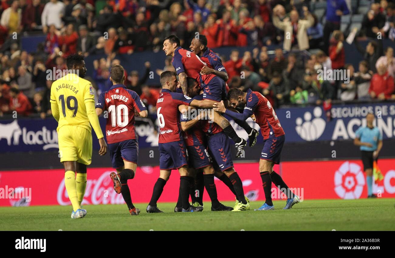 Liga Santander. Jornada 8 Estadio El Sadar. C.A. Osasuna-Villarreal CF Credit: CORDON PRESSE/Alamy leben Nachrichten Stockfoto