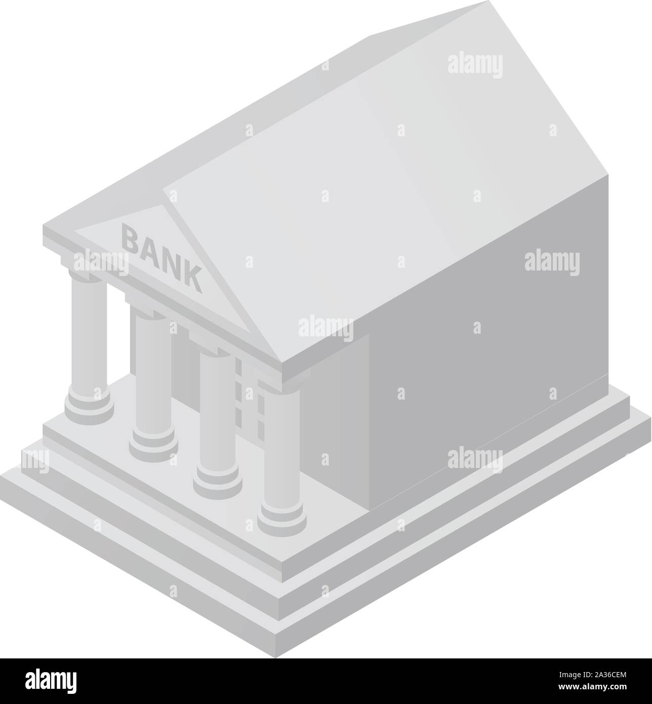 Bank Gebäude Symbol, isometrische Stil Stock Vektor