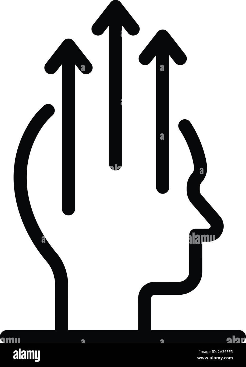 Drei Pfeile aus dem Kopf Symbol, outline Style Stock-Vektorgrafik - Alamy