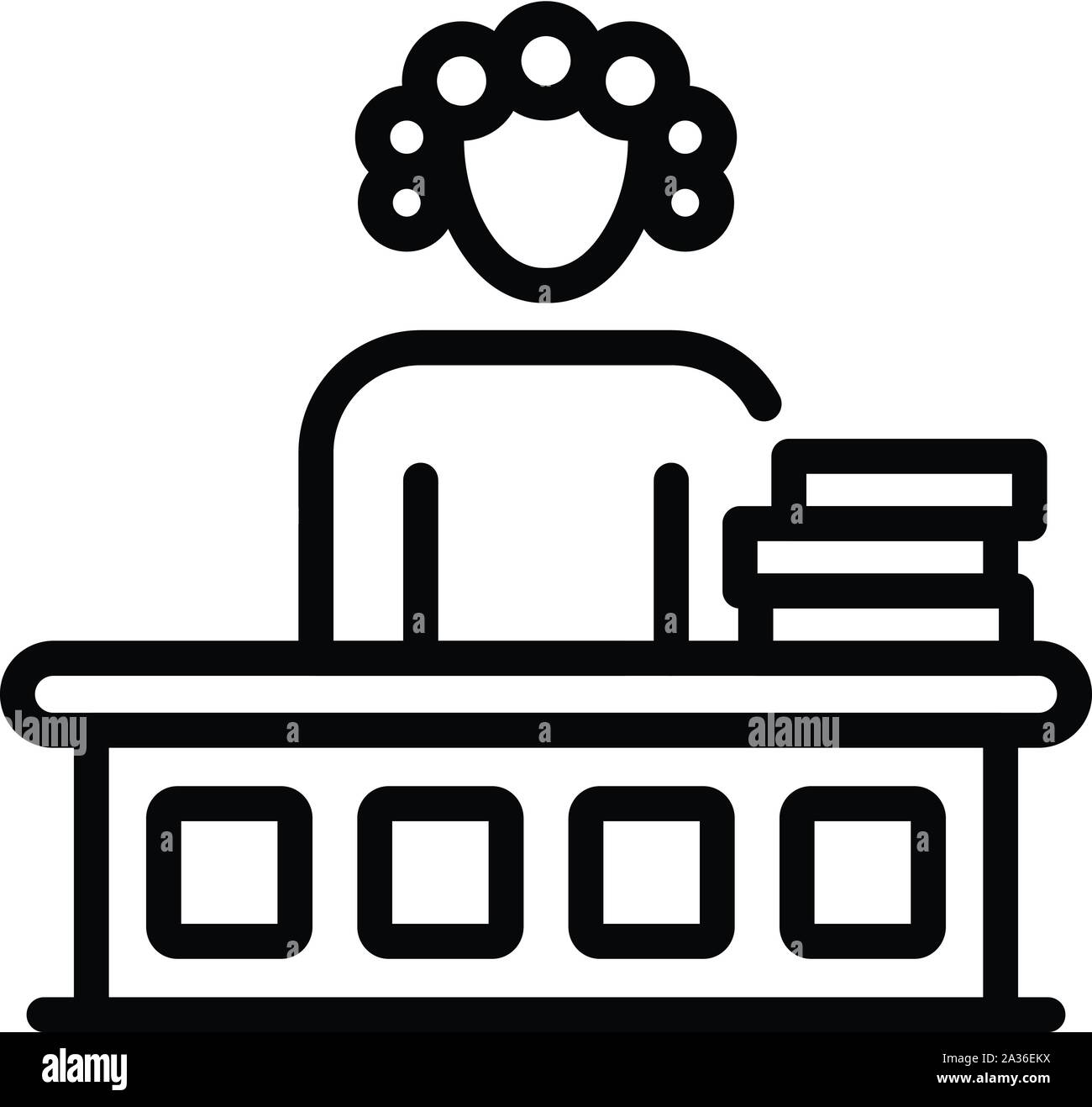 In einer Perücke Symbol Richter, outline Style Stock Vektor