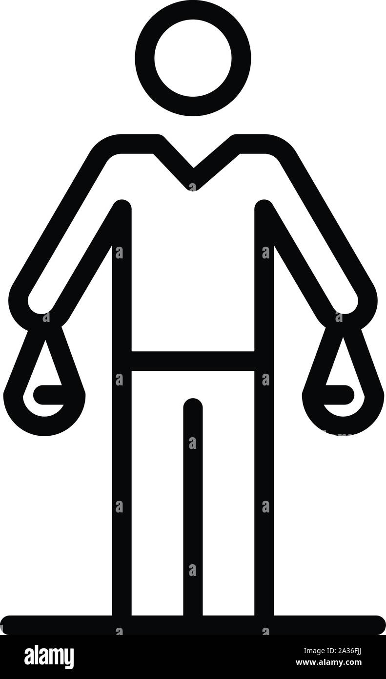 Mann mit zwei Taschen für Geld, Symbol, outline Style Stock Vektor