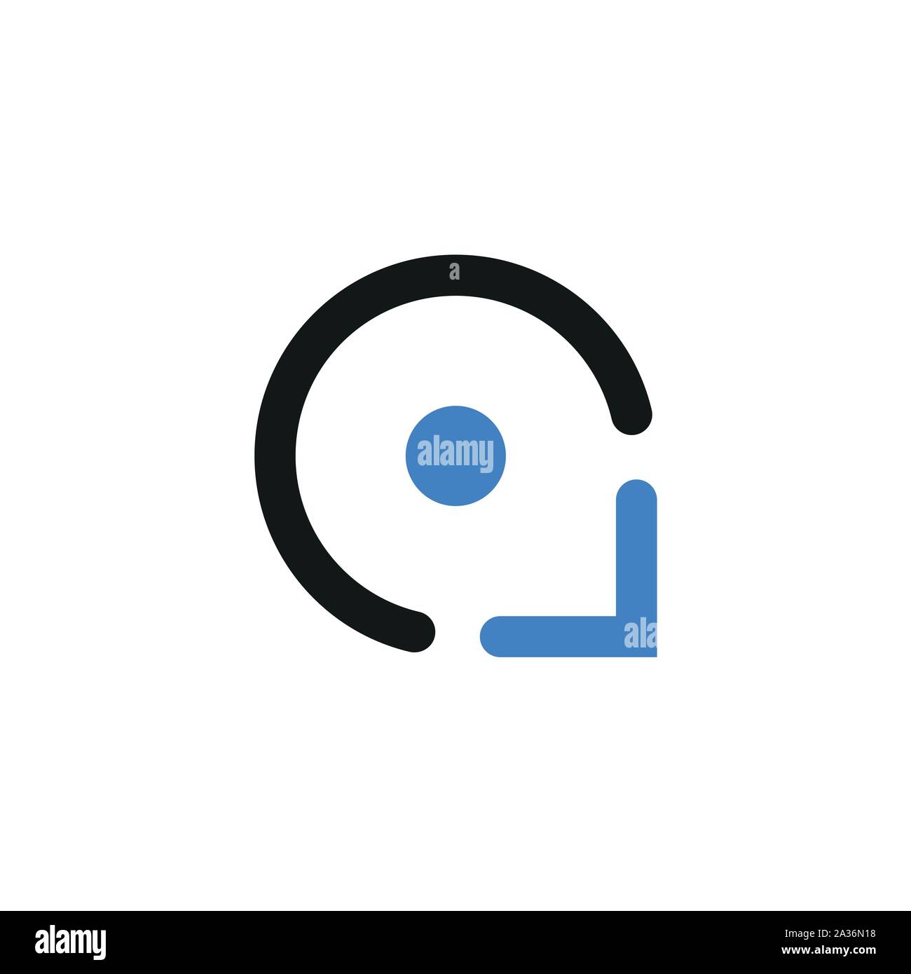 Creative Media Logo. Buchstabe c Symbol Abbildung. Schwarz und Blau. Stock Vektor