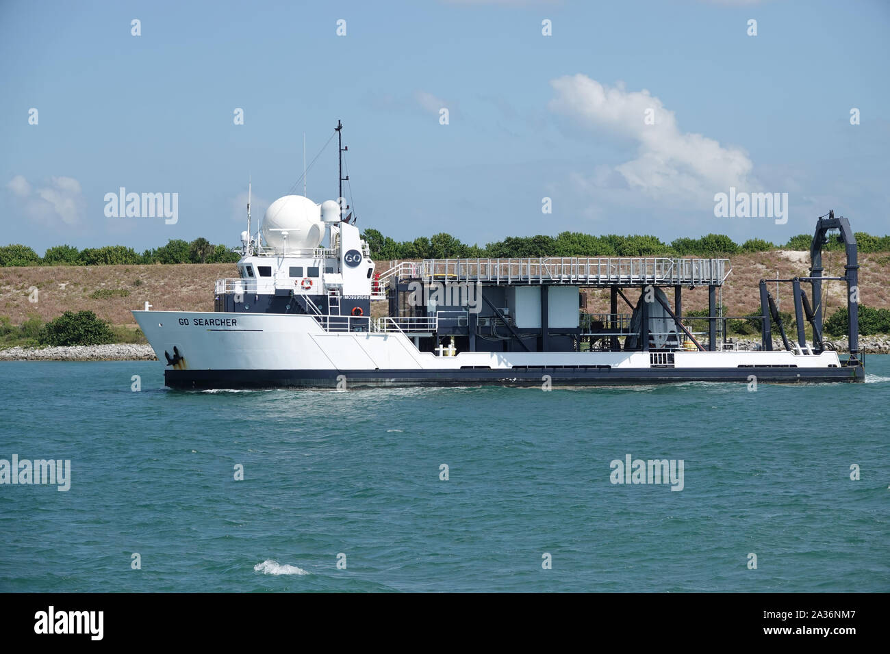 Gehen Forscher - SpaceX Crew Dragon recovery Schiff, in der Nähe von Cape Canaveral, September 2019 Stockfoto