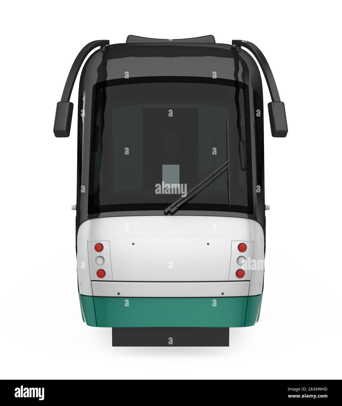 Moderne Straßenbahn isoliert Stockfoto