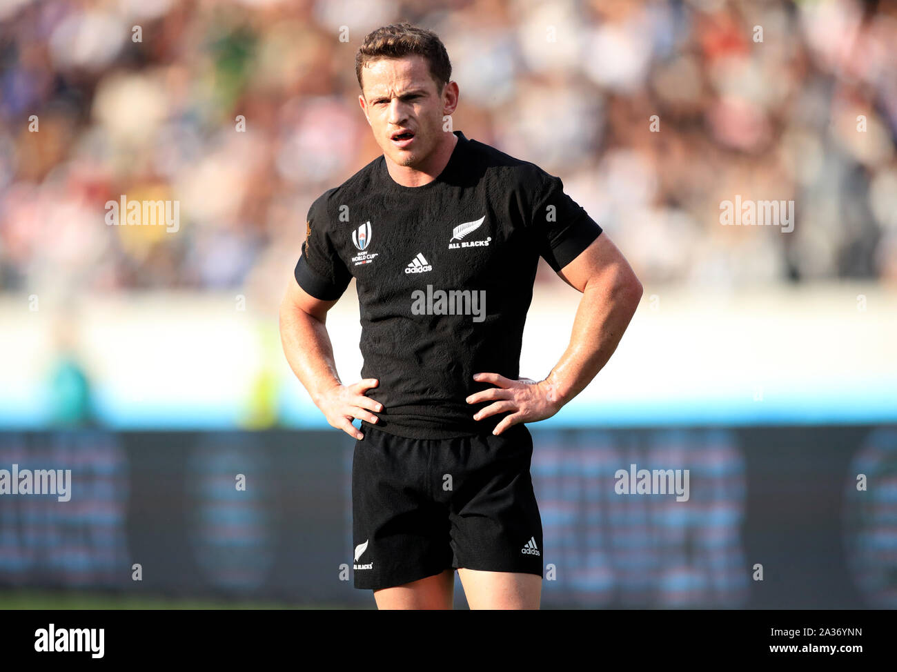 Neuseelands Brad Weber während des Rugby World Cup 2019 Pool B Match in Tokyo im Stadion. Stockfoto