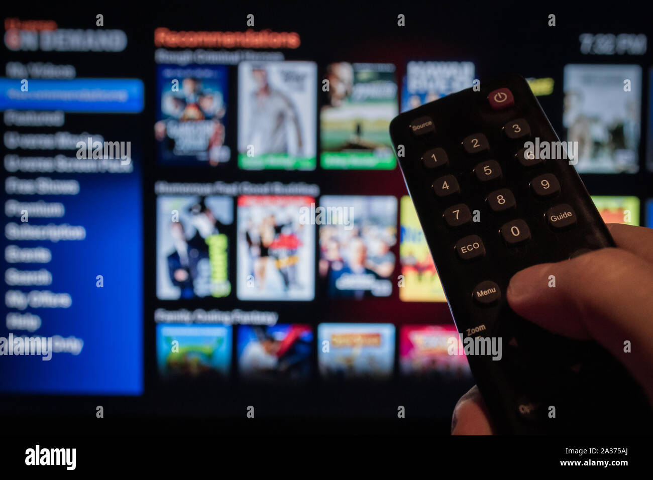 Multimedia Fernsehen Video Streaming Media TV on demand, web banner Hintergrund Stockfoto