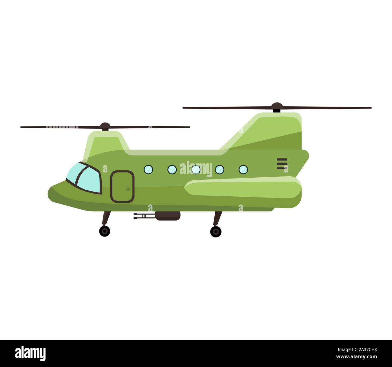 Militärische Hubschrauber Symbol auf weißem Hintergrund, Luftverkehr, Luftfahrtindustrie, Vector Illustration. Stock Vektor