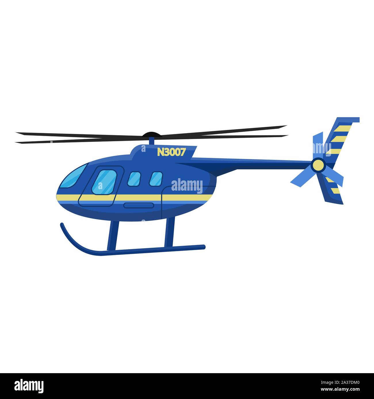 Polizei Hubschrauber Symbol auf weißem Hintergrund, Luftverkehr, Luftfahrtindustrie, Vector Illustration. Stock Vektor