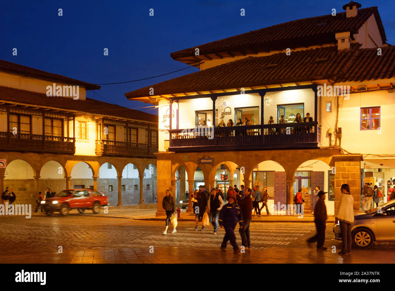 Cuzco am Abend Stockfoto