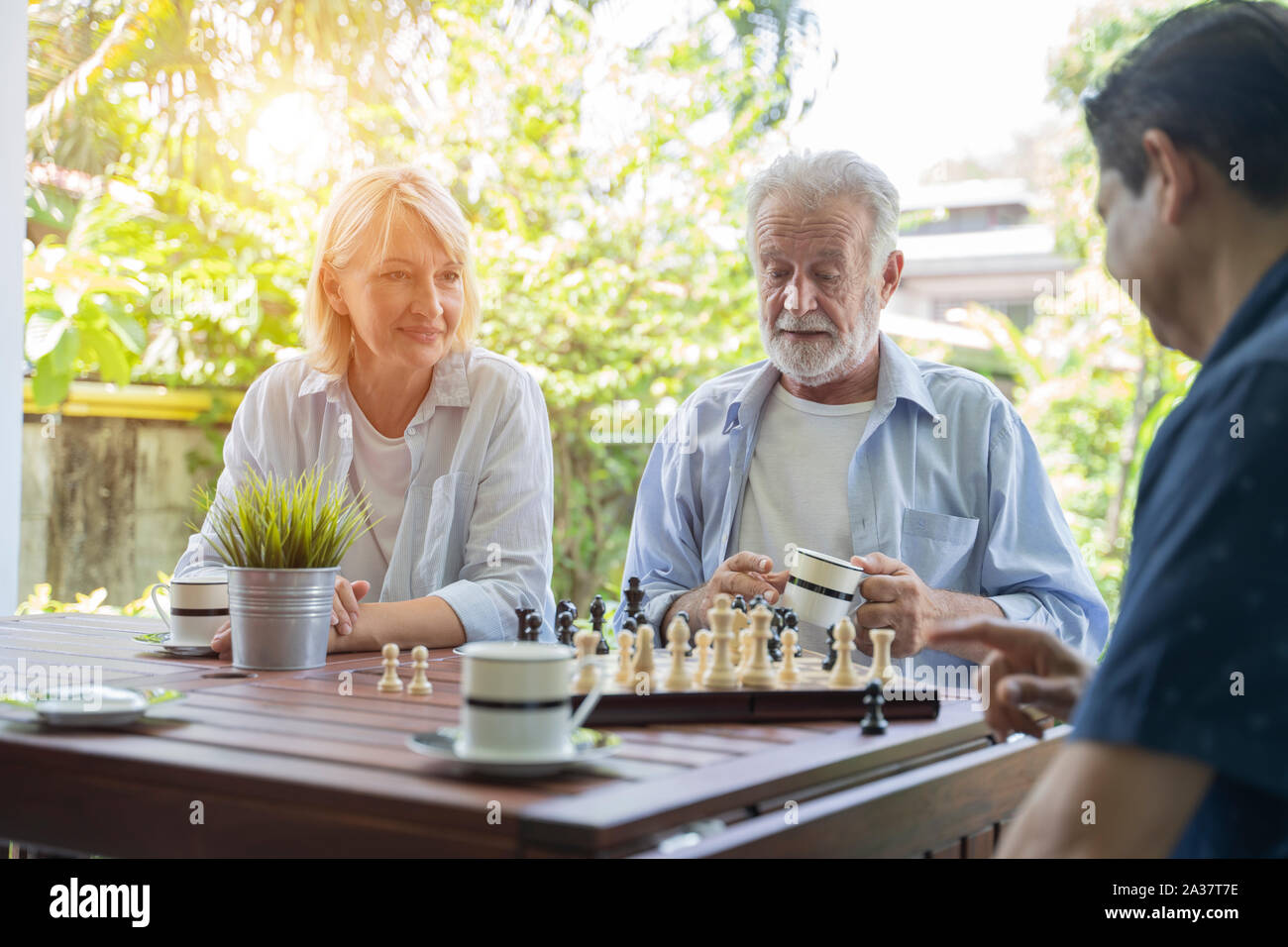Freizeitaktivitäten für Senioren. Stockfoto