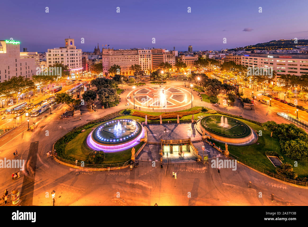 Plaza Catalunya, Barcelona, Katalonien, Spanien Stockfoto