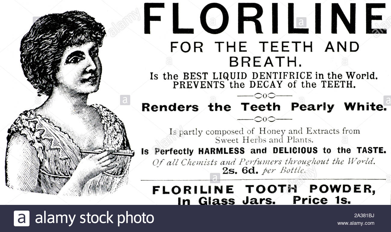 Der viktorianischen Ära, Floriline Zahn Pulver, Vintage Werbung von 1899 Stockfoto