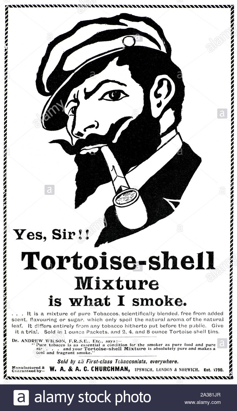Der viktorianischen Ära, Schildpatt Mischung losen Tabak, Vintage Werbung von 1899 Stockfoto