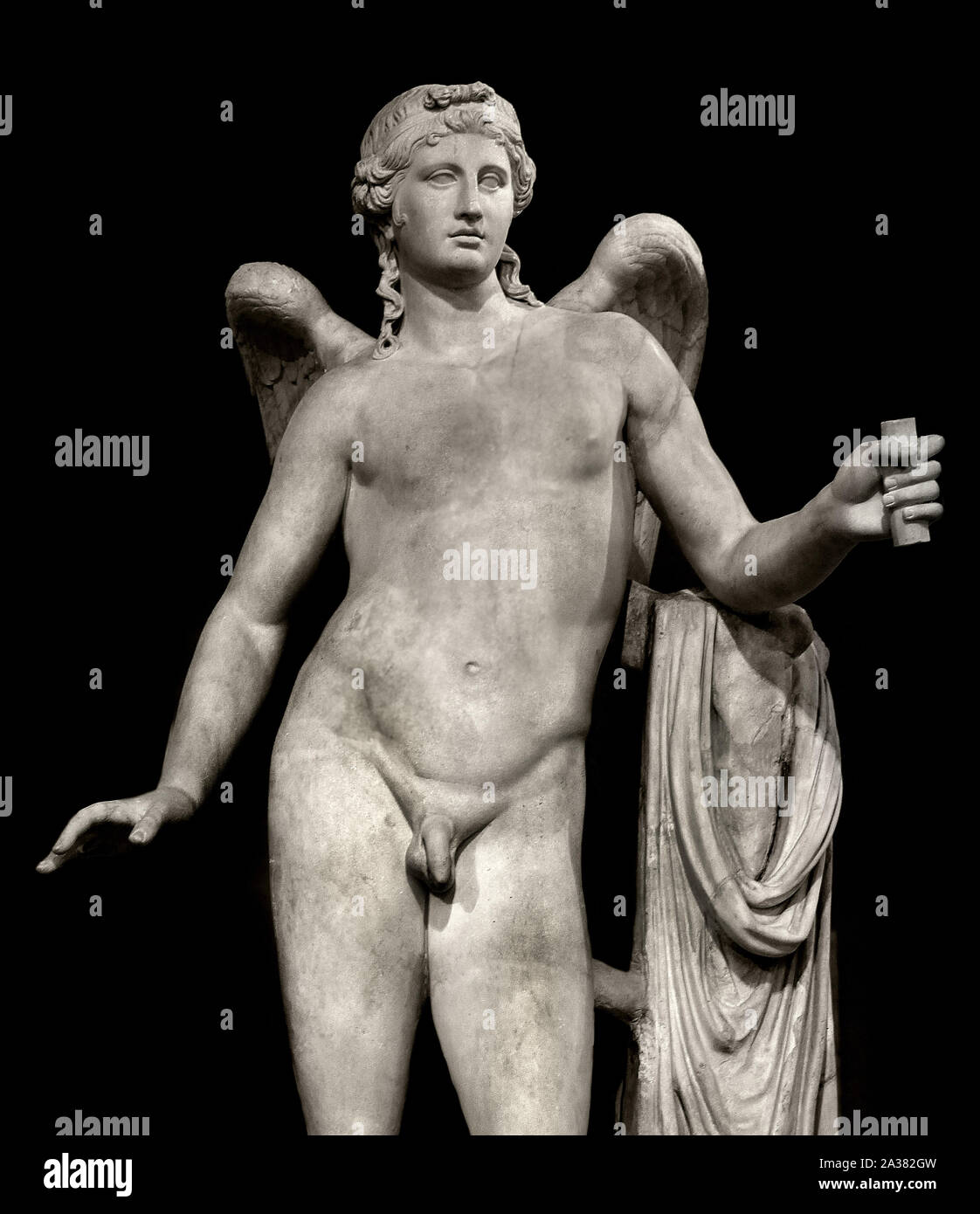 Eros, wie die Galleria Borghese Genius bekannt. Römische Kopie eines griechischen Originals aus dem 4. Jahrhundert v. Chr. Rom, Monte Cavallo, Marmor H. 1,01 m., (Die Statue gehörte Domenico Biondo, der Butler von Papst Paul V. Borghese.) Stockfoto