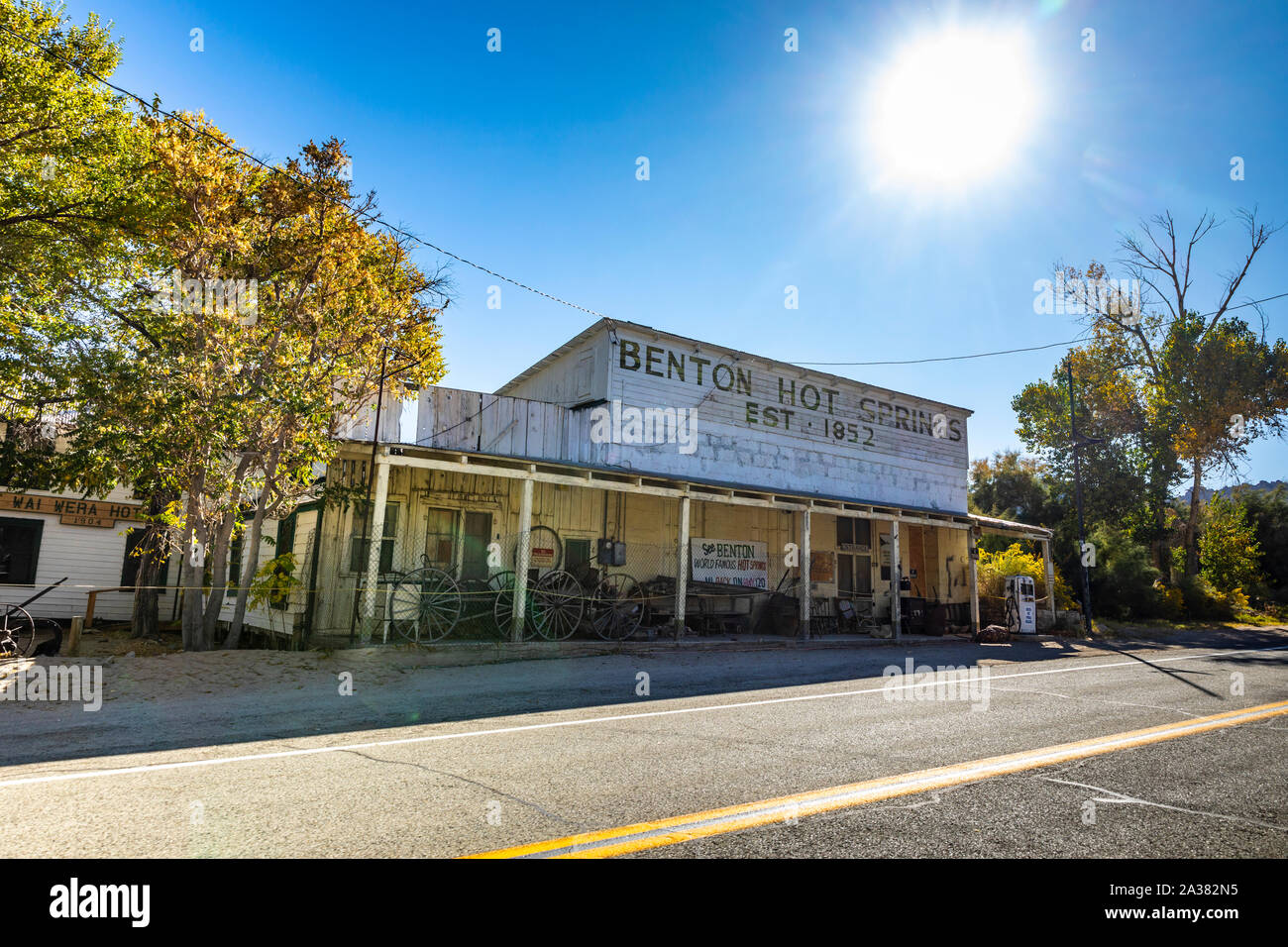 Benton Hot Springs in Mono County California USA ein Resort in einem abgelegenen Teil von Kalifornien Stockfoto
