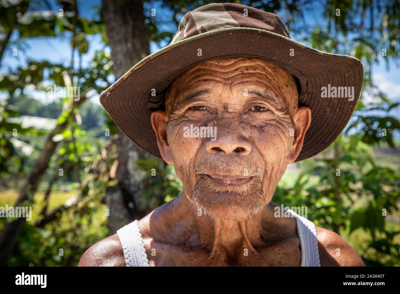 Porträt einer indonesischen Bauern, Java, Indonesien Stockfoto