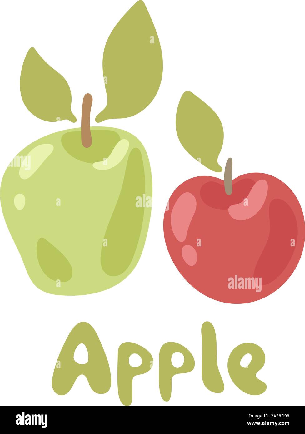 Rote und grüne Äpfel Vektor icon. Äpfel doodle Symbol Abbildung. Obst Illustration für Bauernhof Markt Menü. Gesundes Essen design Stock Vektor