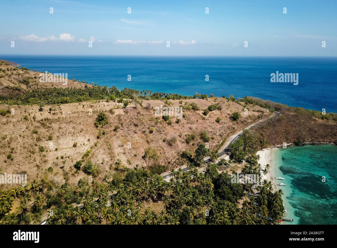 Luftaufnahme von Kecinan Strand, Lombok, Indonesien Stockfoto