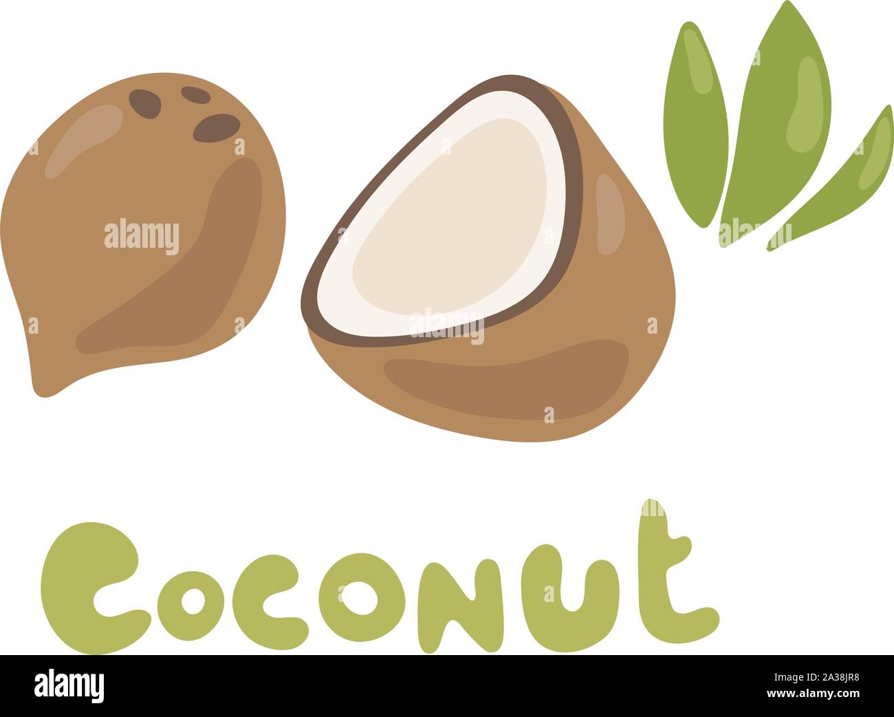 Doodle original trendy Vektor essen Symbol mit Kokosnuss Stock Vektor