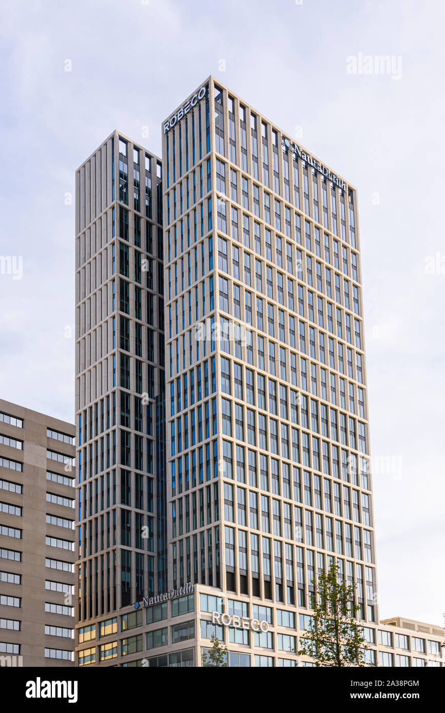 Modernes Bürogebäude des Niederländischen Asset Management Unternehmen Robeco, Rotterdam, Niederlande Stockfoto